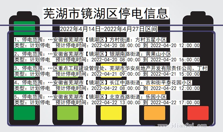 安徽省芜湖镜湖停电通知