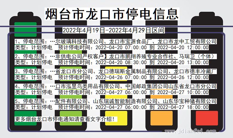 山东省烟台龙口停电通知