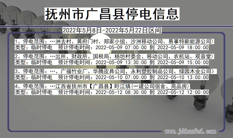 江西省抚州广昌停电通知