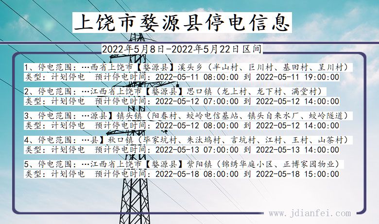 江西省上饶婺源停电通知