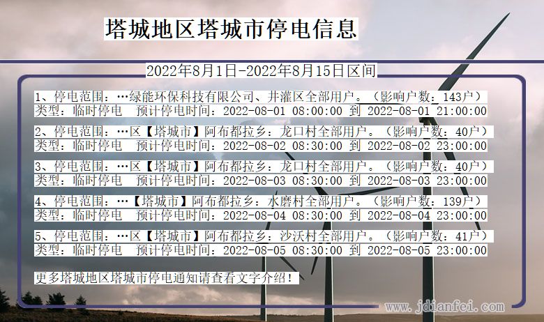 新疆维吾尔自治区塔城地区塔城停电通知