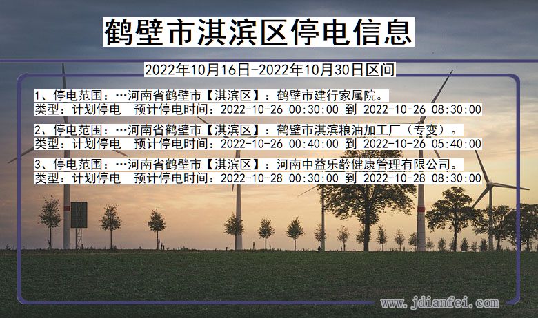 鹤壁淇滨停电查询_2022年10月16日到2022年10月30日淇滨停电通知