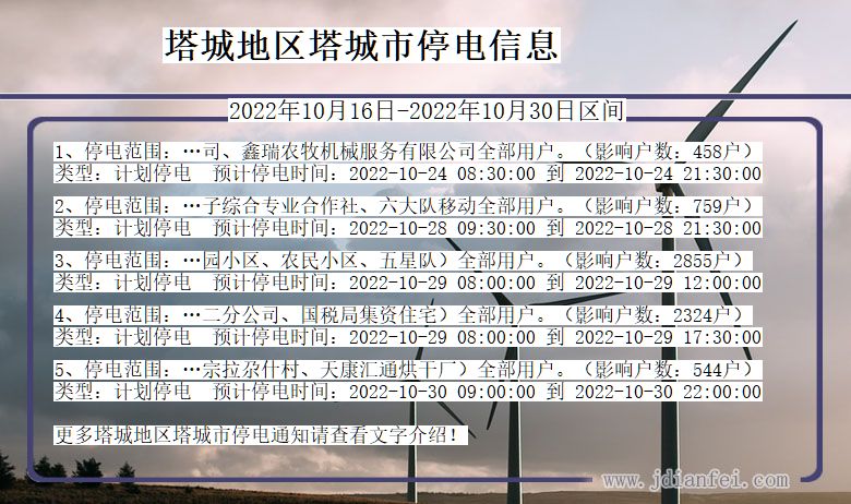 新疆维吾尔自治区塔城地区塔城停电通知