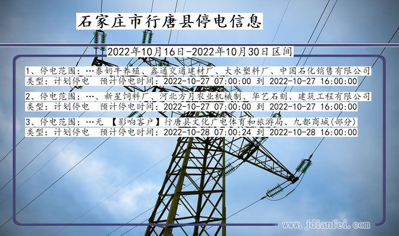 石家庄行唐停电通知 河北省石家庄行唐停电通知