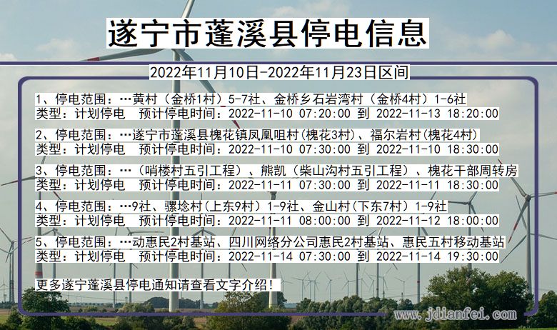 四川省遂宁蓬溪停电通知