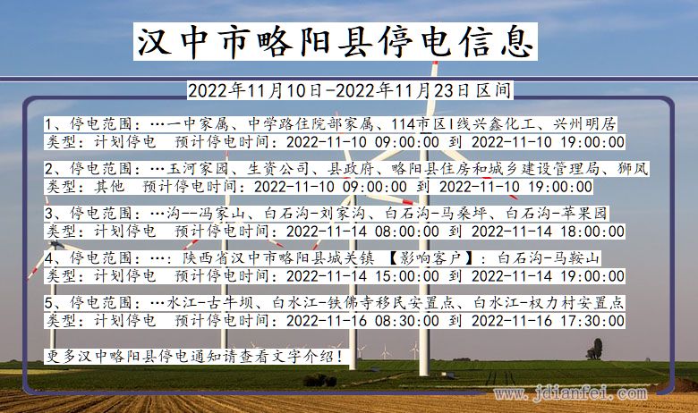 陕西省汉中略阳停电通知