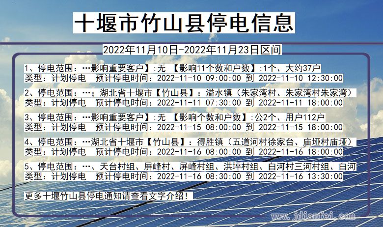 湖北省十堰竹山停电通知