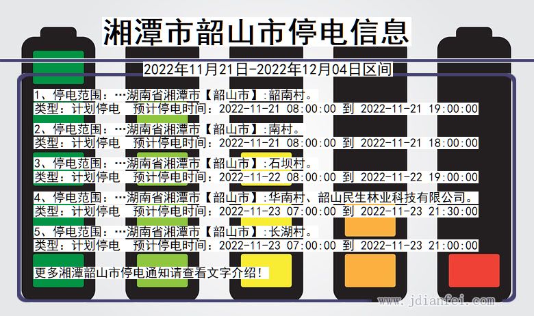 湖南省湘潭韶山停电通知