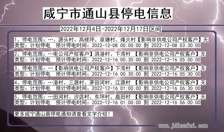 通山2022年12月4日后停电通知查询_咸宁通山停电通知