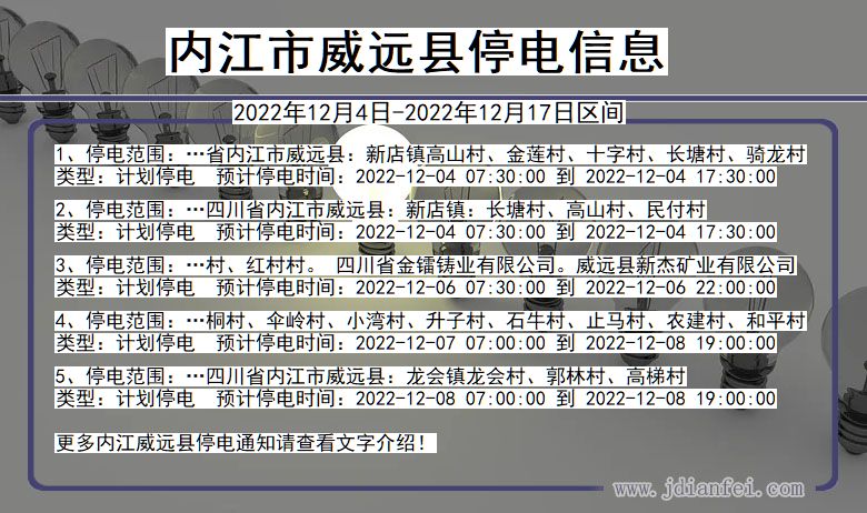 四川省内江威远停电通知