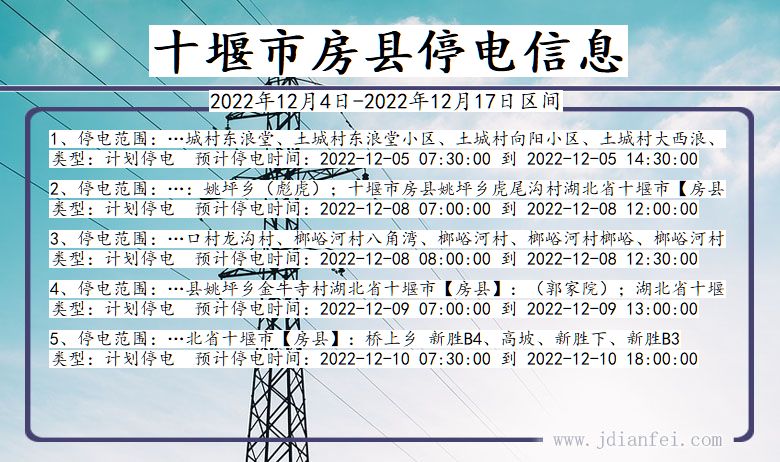 湖北省十堰房县停电通知