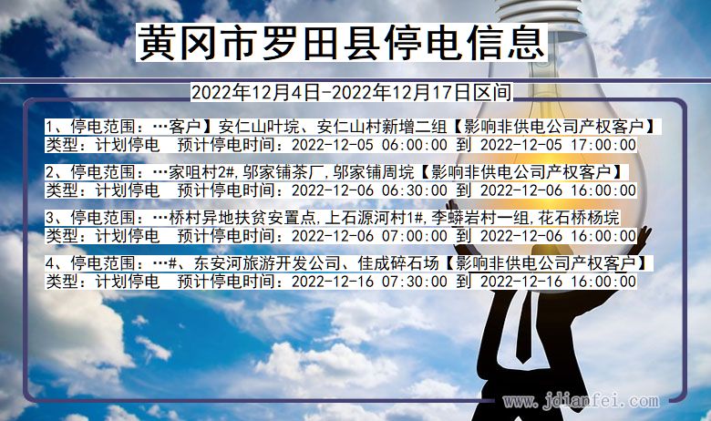 黄冈罗田停电通知 湖北省黄冈罗田停电通知