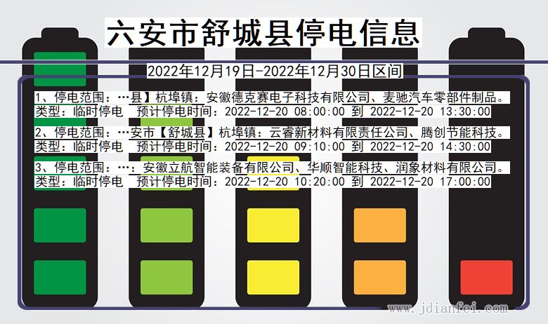 安徽省六安舒城停电通知