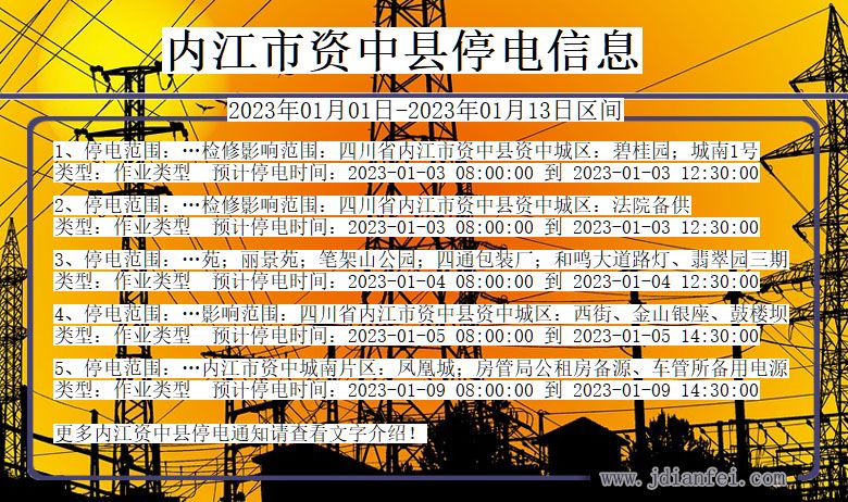 四川省内江资中停电通知