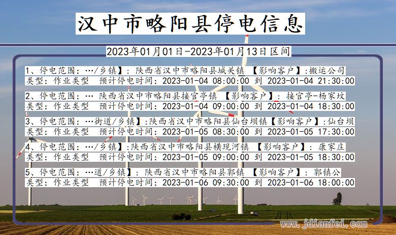 汉中略阳停电通知 陕西省汉中略阳停电通知