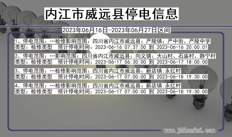 四川省内江威远停电通知