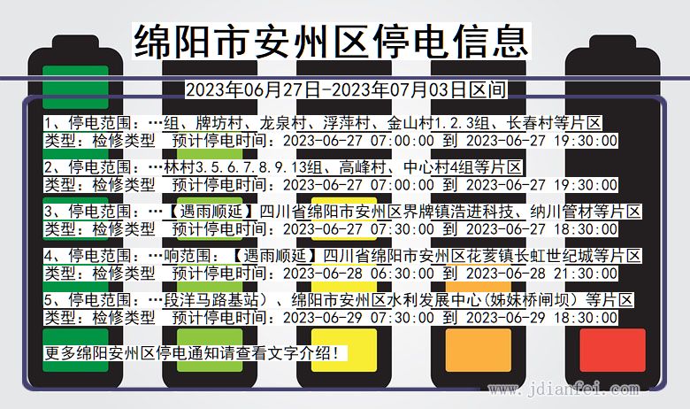 绵阳安州停电通知 四川省绵阳安州停电通知