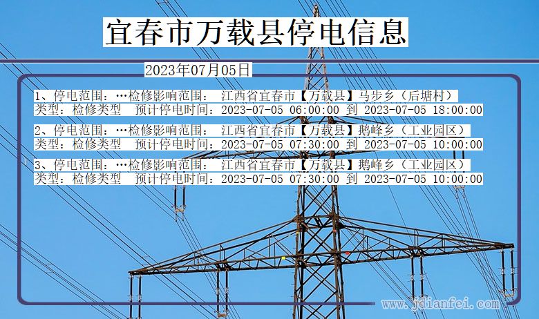 江西省宜春万载停电通知