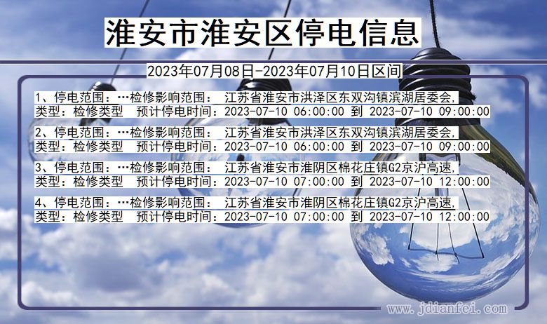 淮安淮安停电通知 江苏省淮安淮安停电通知