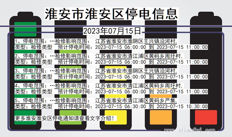 江苏省淮安淮安停电通知