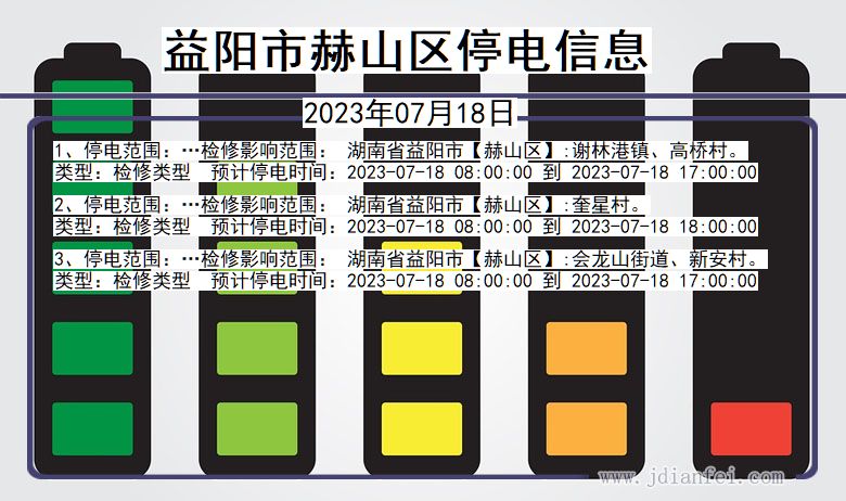 湖南省益阳赫山停电通知