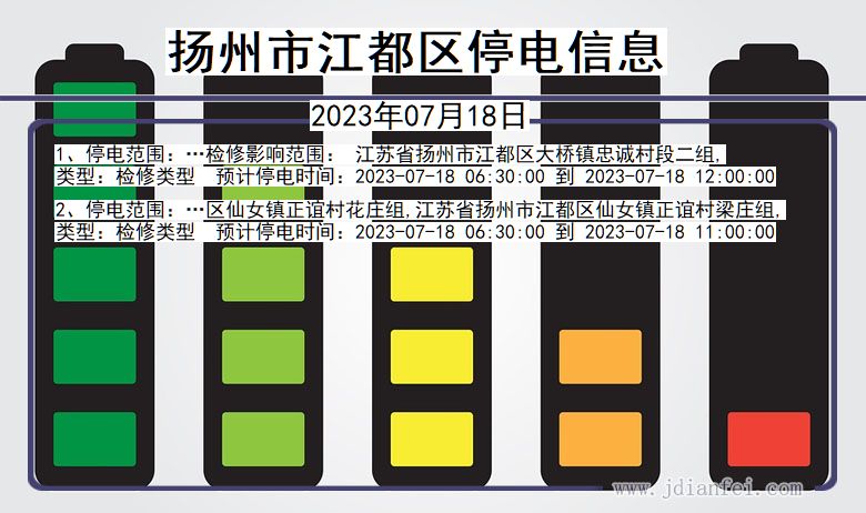 江苏省扬州江都停电通知