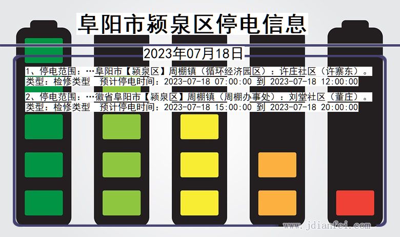 安徽省阜阳颍泉停电通知