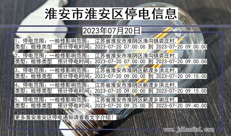 淮安淮安停电通知 江苏省淮安淮安停电通知