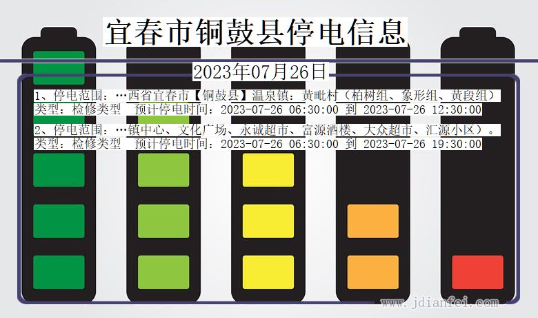 江西省宜春铜鼓停电通知