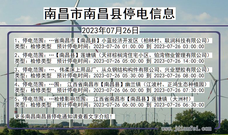 江西省南昌南昌停电通知