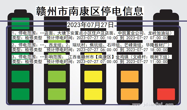 江西省赣州南康停电通知