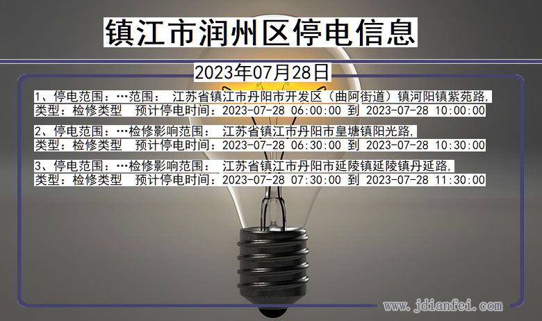 江苏省镇江润州停电通知