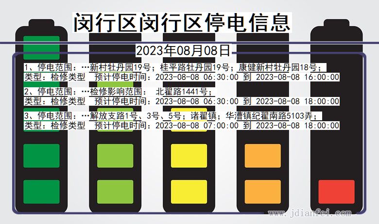 上海市闵行区闵行停电通知