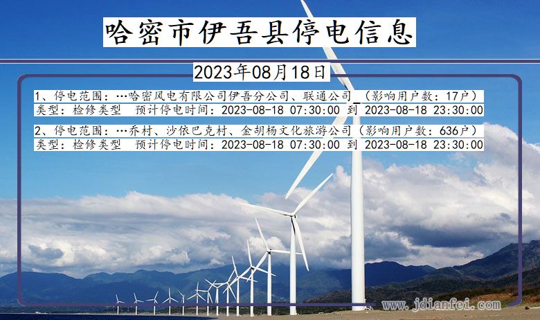 哈密伊吾停电通知 新疆维吾尔自治区哈密伊吾停电通知