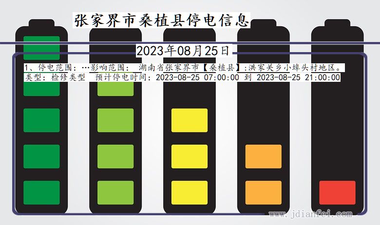 湖南省张家界桑植停电通知