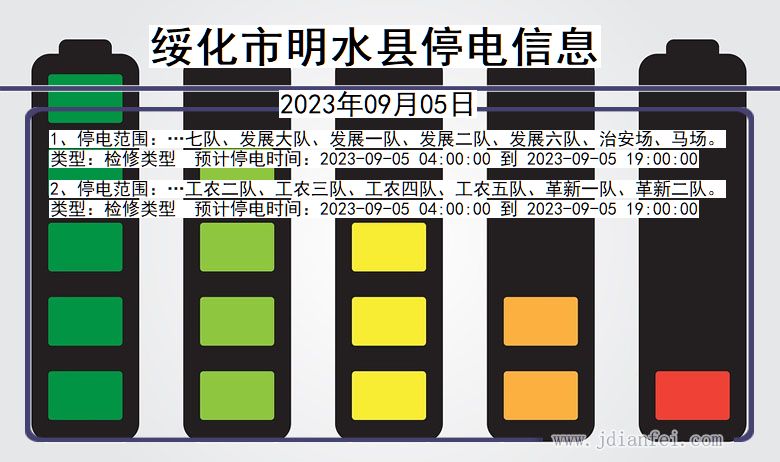 黑龙江省绥化明水停电通知