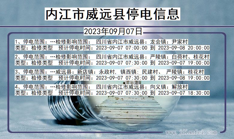 四川省内江威远停电通知