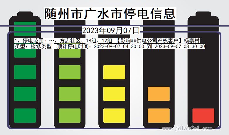 湖北省随州广水停电通知