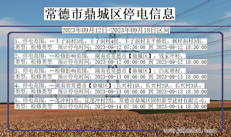 常德鼎城停电通知 湖南省常德鼎城停电通知