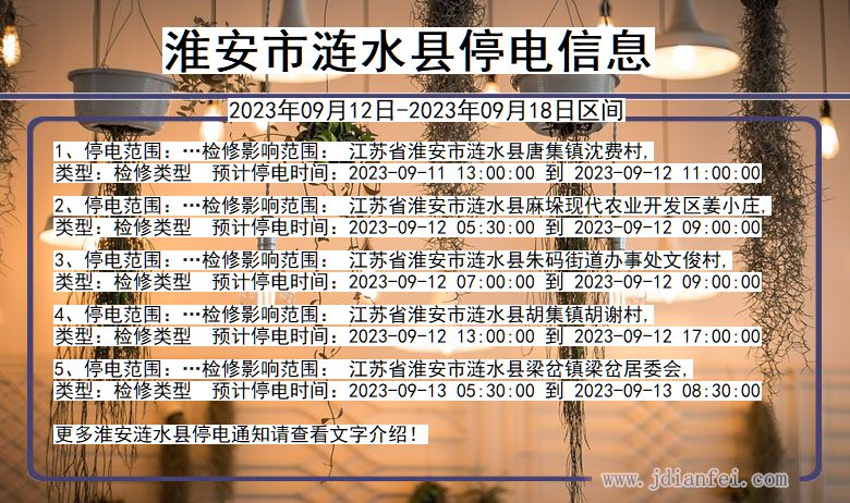 淮安涟水停电通知 江苏省淮安涟水停电通知