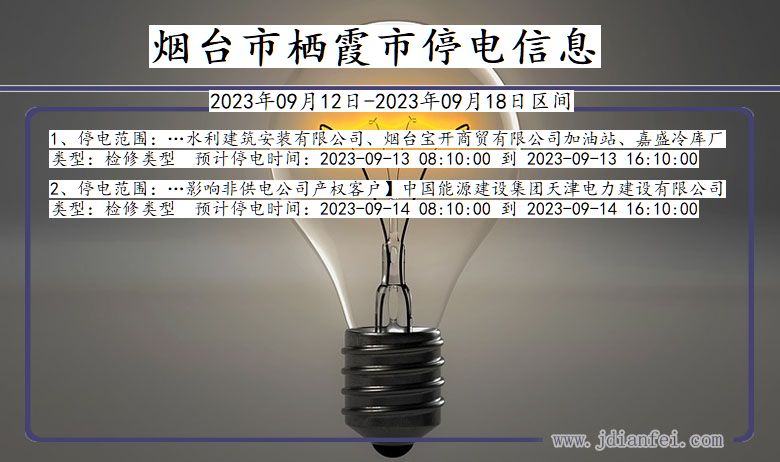 烟台栖霞停电通知 山东省烟台栖霞停电通知