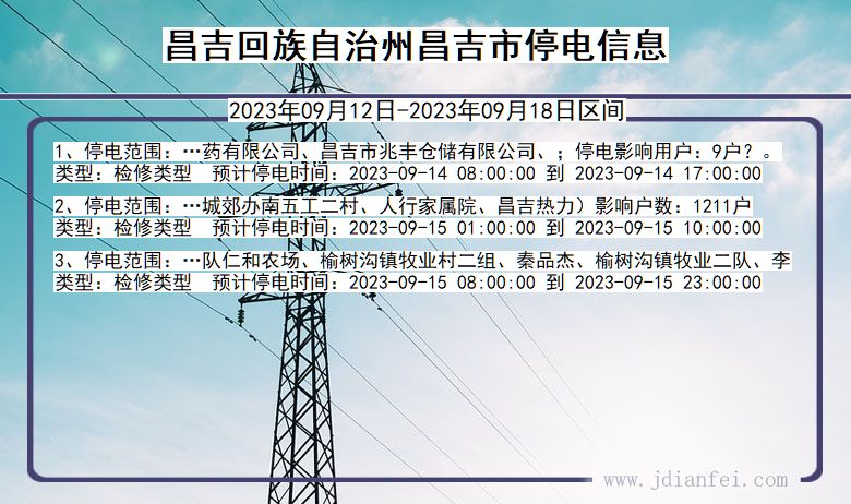 昌吉回族自治州昌吉停电通知 新疆维吾尔自治区昌吉回族自治州昌吉停电通知