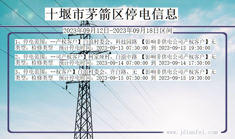 湖北省十堰茅箭停电通知