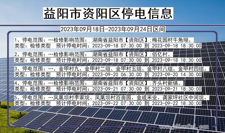 湖南省益阳资阳停电通知