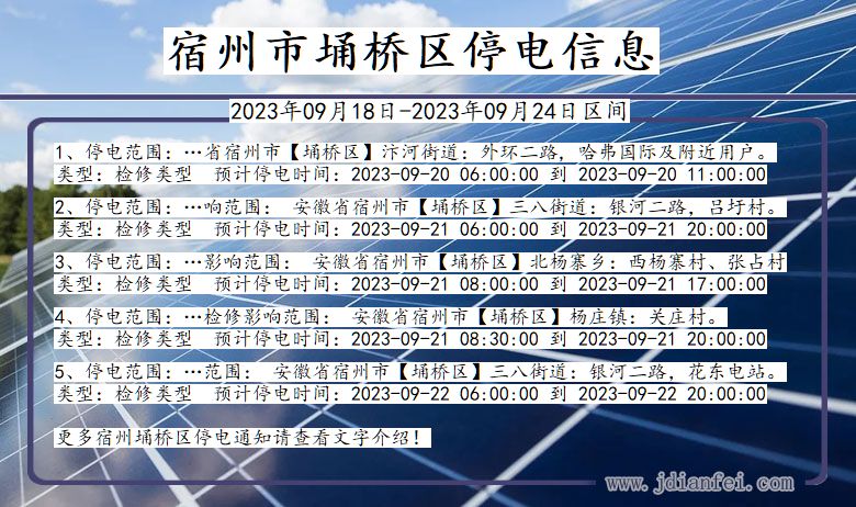 安徽省宿州埇桥停电通知