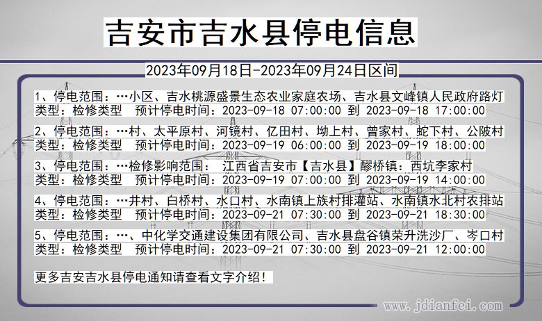 吉水2023年09月18日以后停电通知查询_吉水停电通知公告