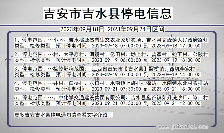 江西省吉安吉水停电通知