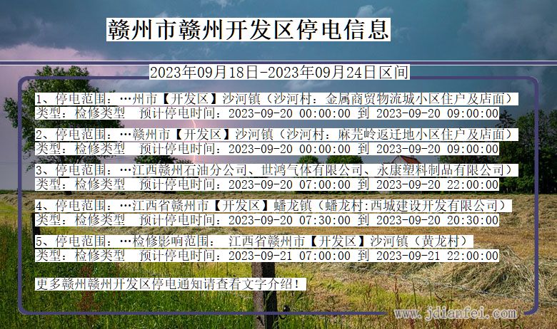 江西省赣州赣州开发停电通知