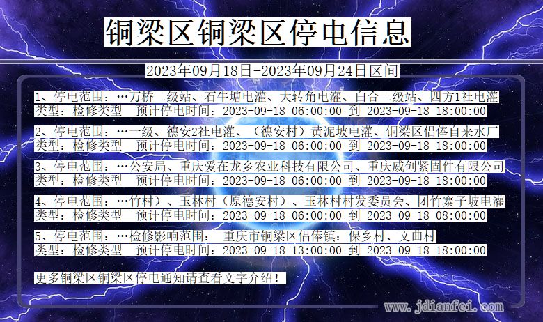 重庆市铜梁区铜梁停电通知