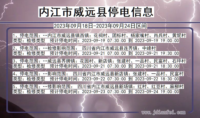 四川省内江威远停电通知